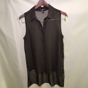 Sheer hi-lo black tank